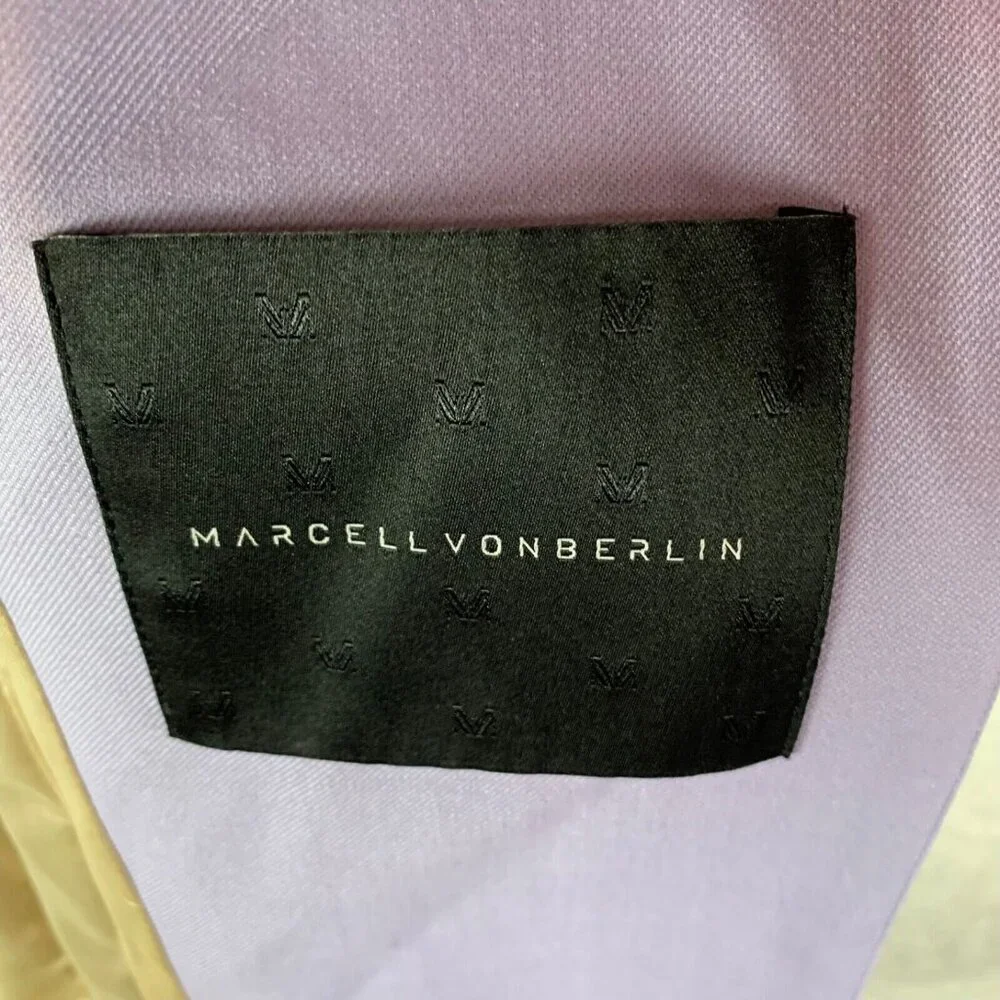 Marcell Von Berlin Women's Double Breasted Long Coat Lilac Blazer Size 4 US 9231